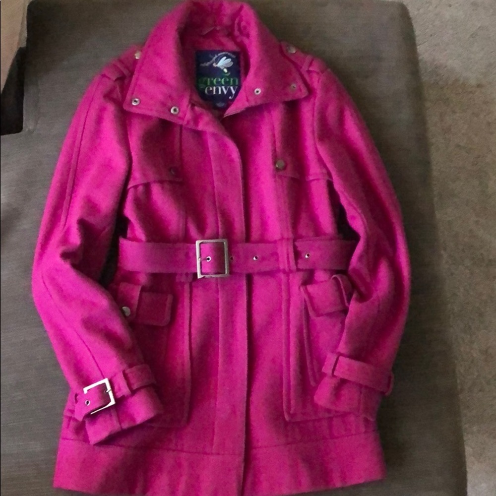 Green Envy Wool Coat (Magenta)